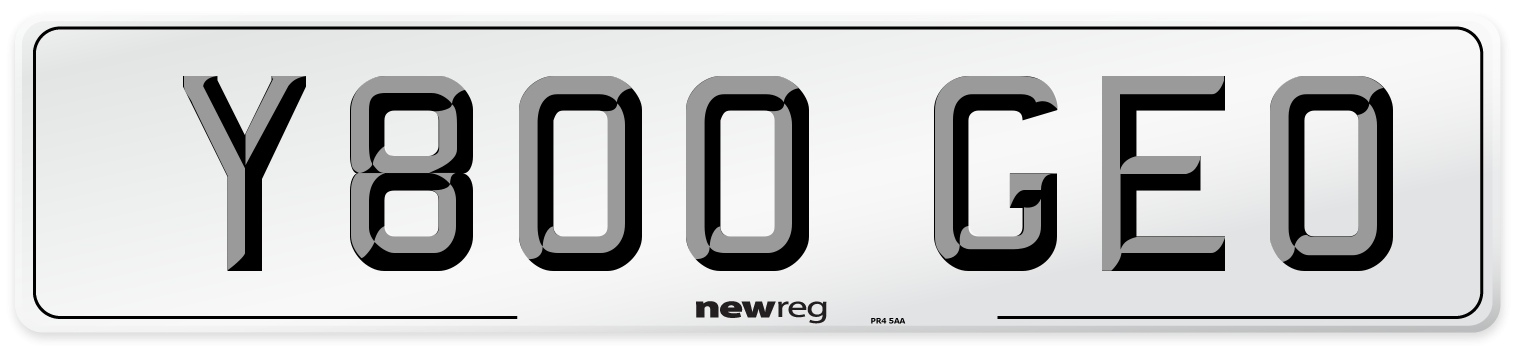 Y800 GEO Number Plate from New Reg